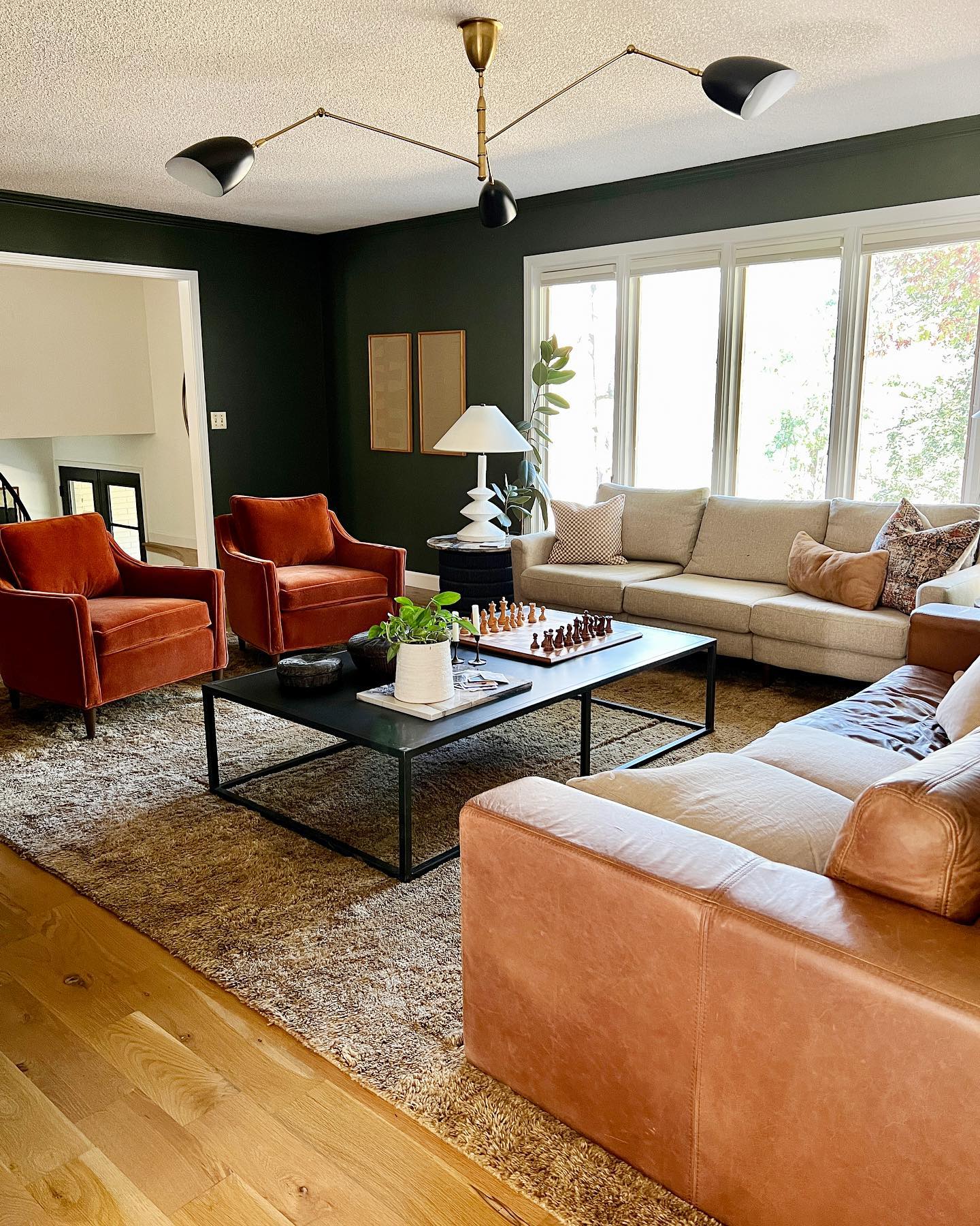 48. Chic Contrast: Embracing Earthy Elegance In a Modern Haven