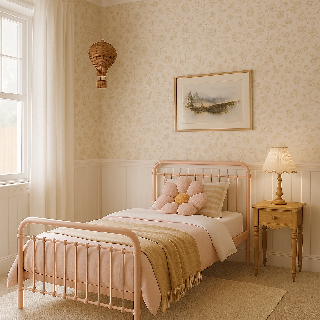24. Vintage Vanity with Gold-trimmed Mirror Reflects Timeless Elegance