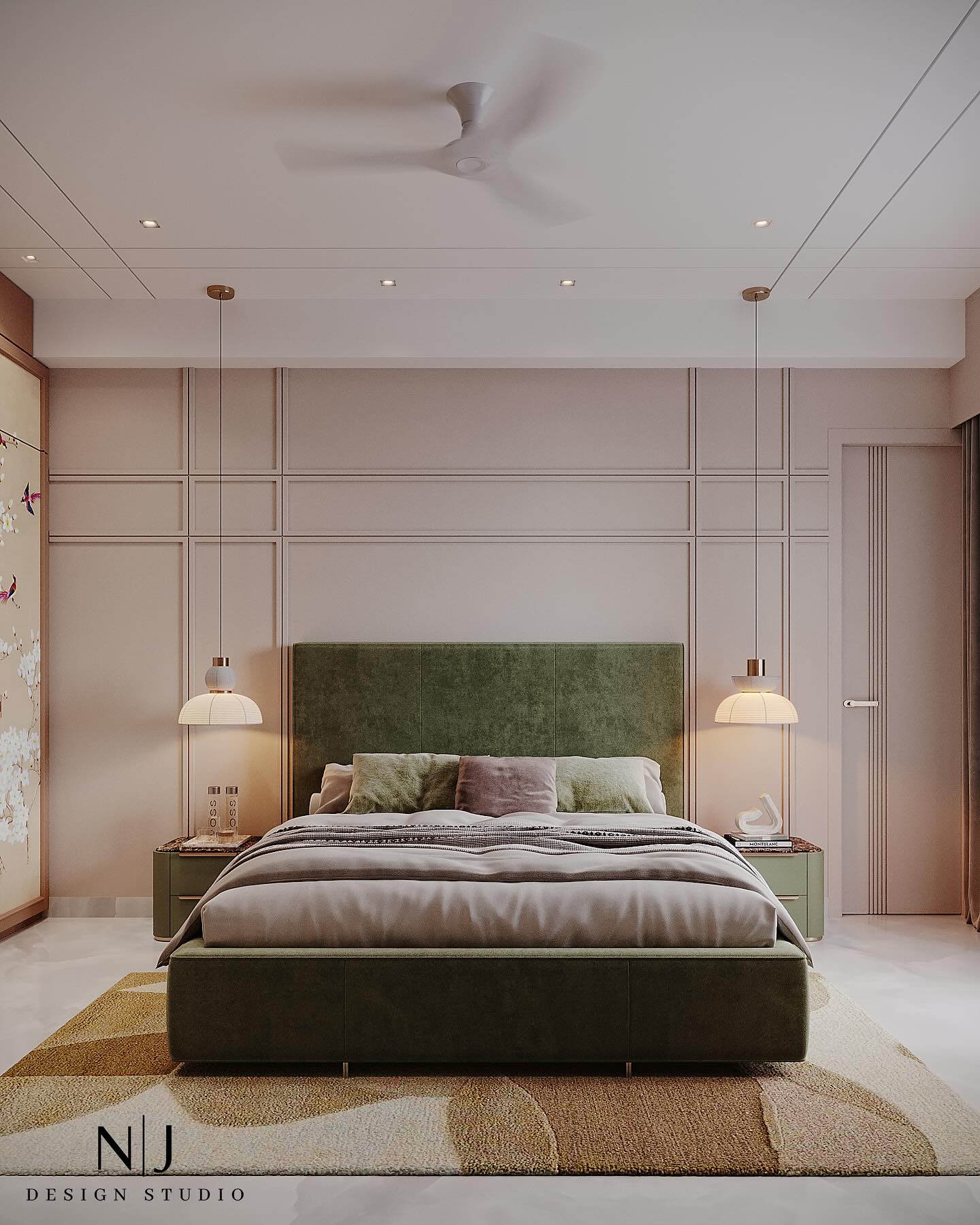 11. Serenity Meets Chic: the Green Oasis Guest Room