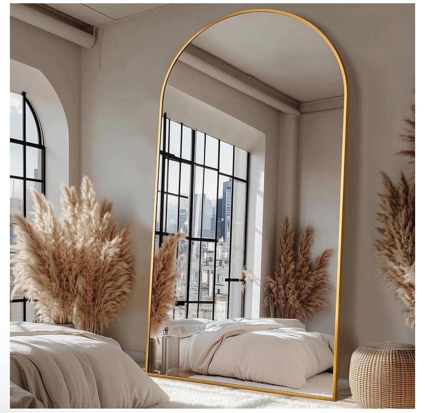 28. a Glistening Oval Mirror Framed by a Trio Of Brass Leaves Reflecting the Morning Light