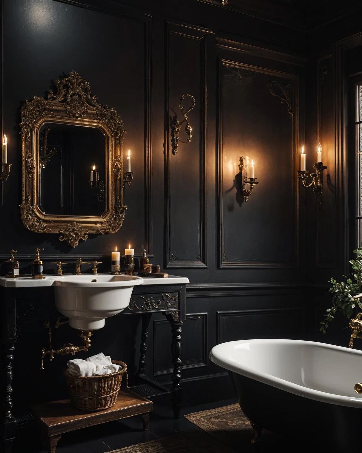 24. Gothic Opulence: a Luxurious Escape In Charcoal Hues