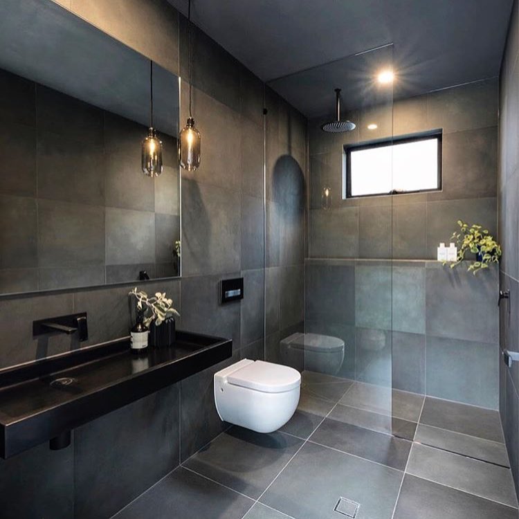 32. a Sleek Sanctuary: Embracing Minimalism In Midnight Hues