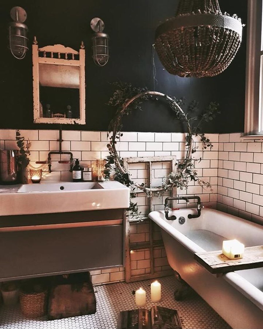 10. Reimagined Vintage Oasis: a Dark Retreat with Nature's Embrace