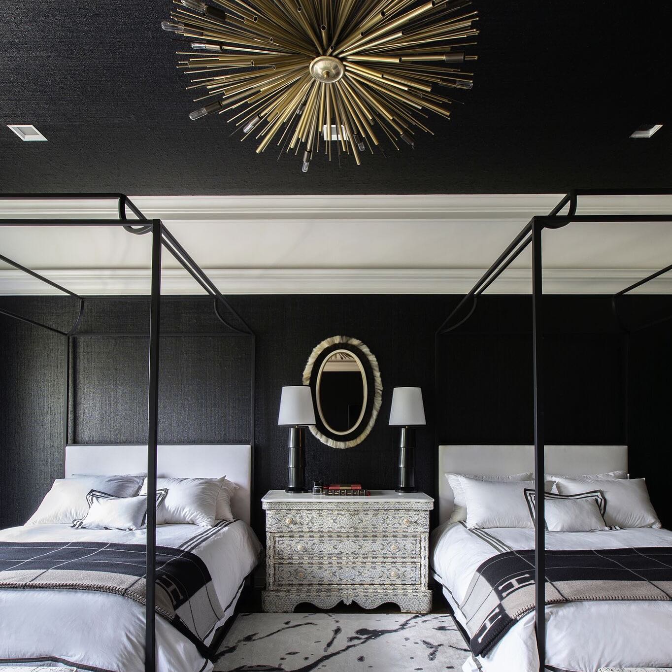 27. Gilded Glamour Meets Monochrome Serenity