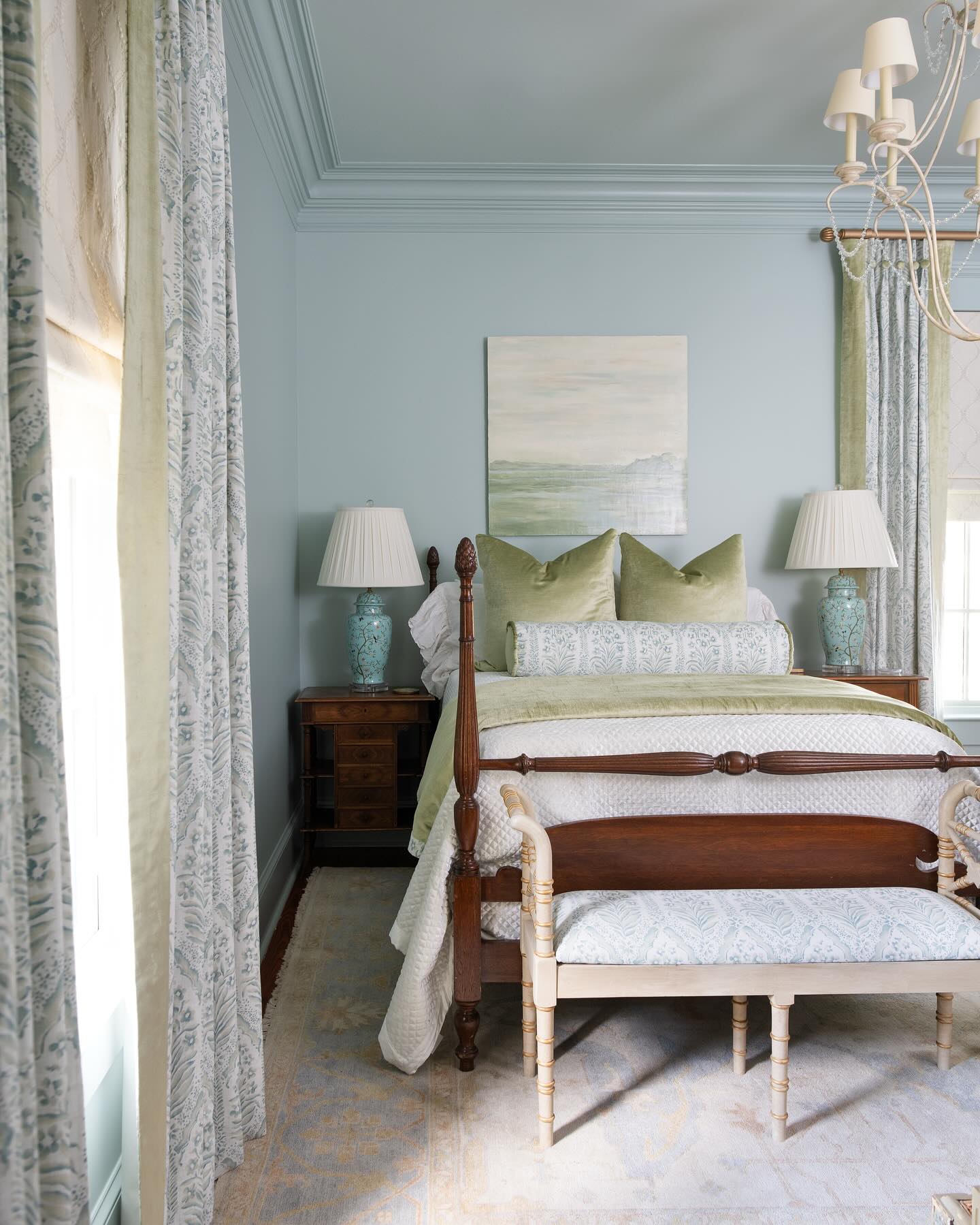 29. Luxe Serenity: a Harmonious Blend Of Vintage Elegance and Tranquil Hues