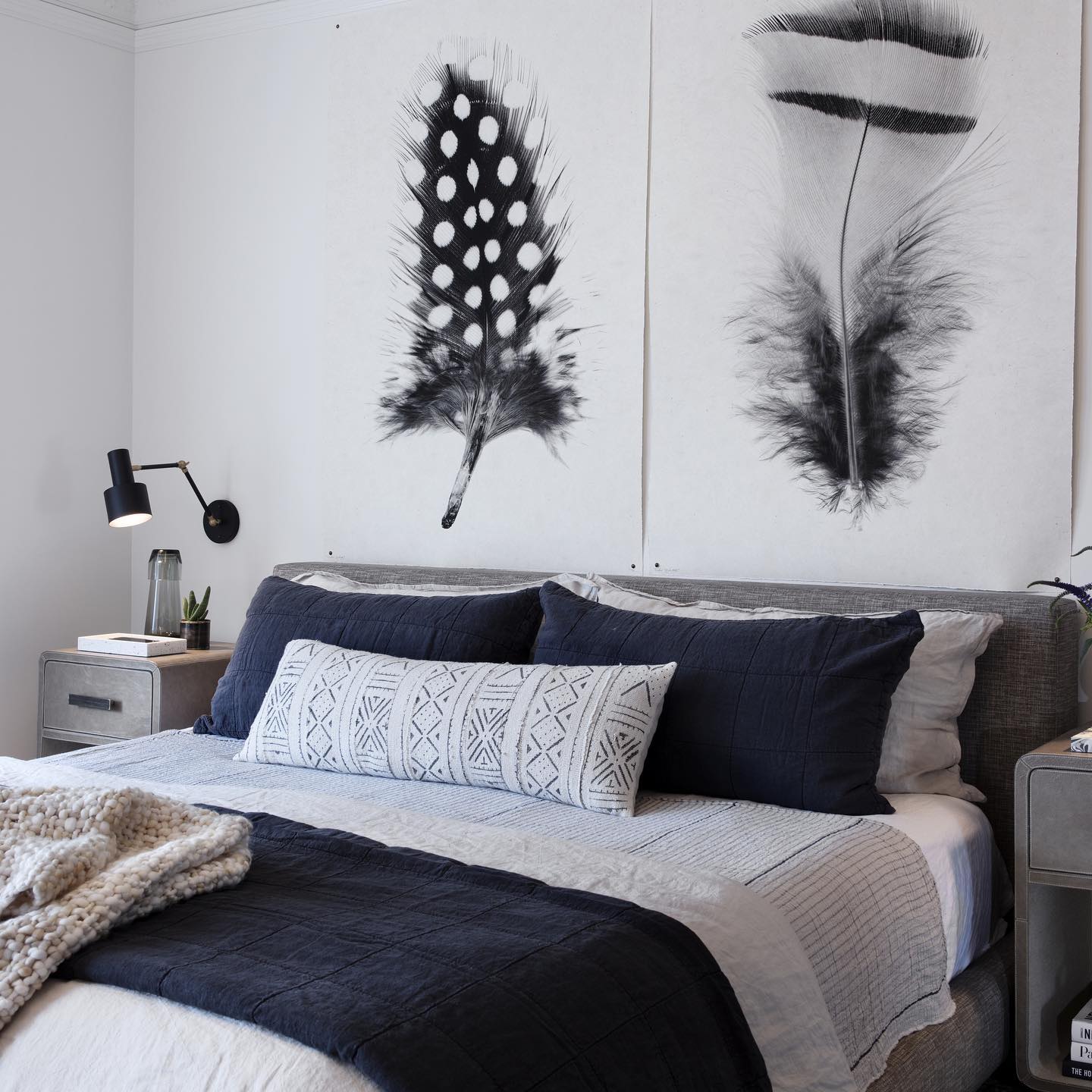 23. Feather-lit Serenity: a Monochrome Retreat