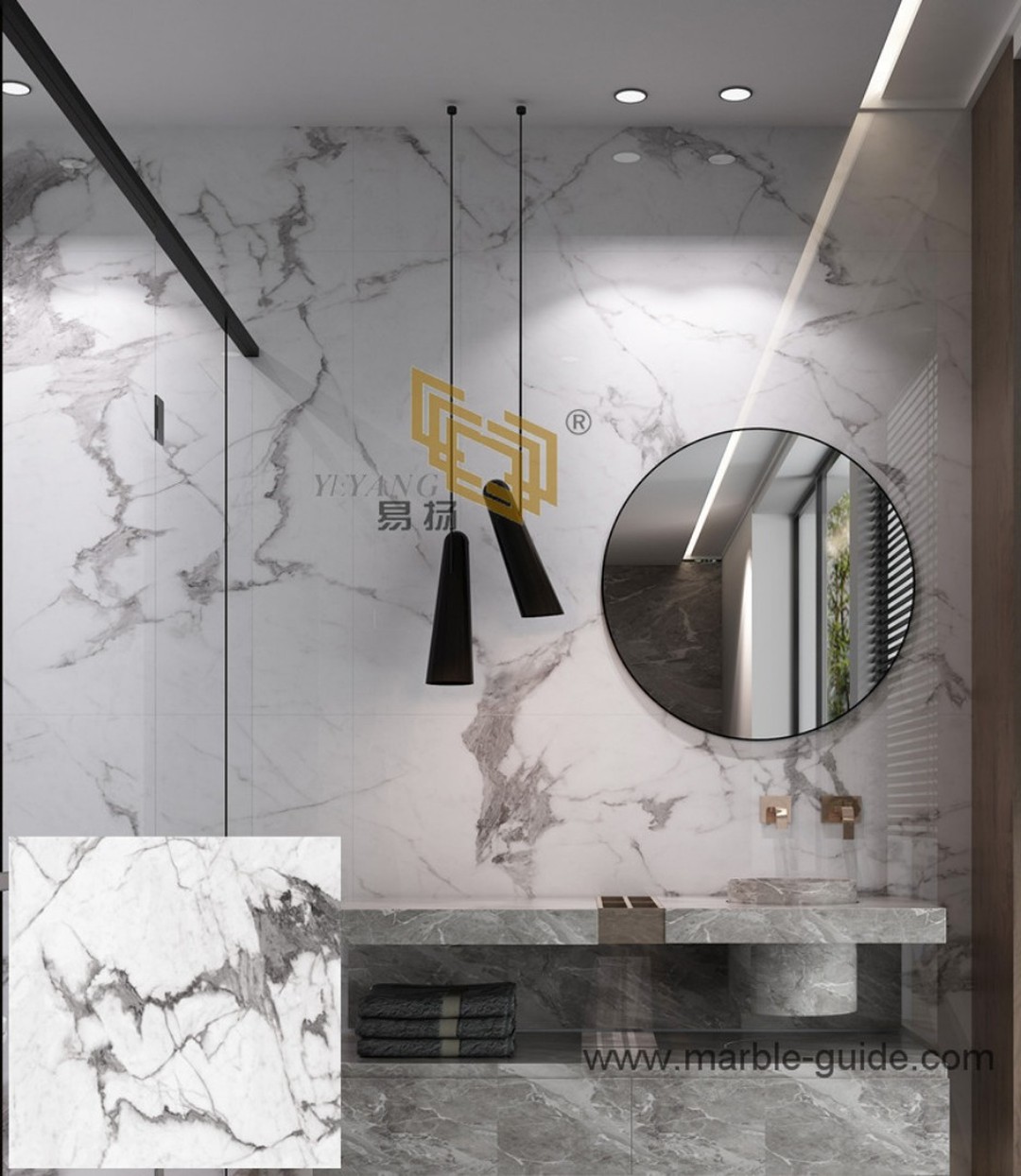 30. Marble Elegance Meets Modern Minimalism