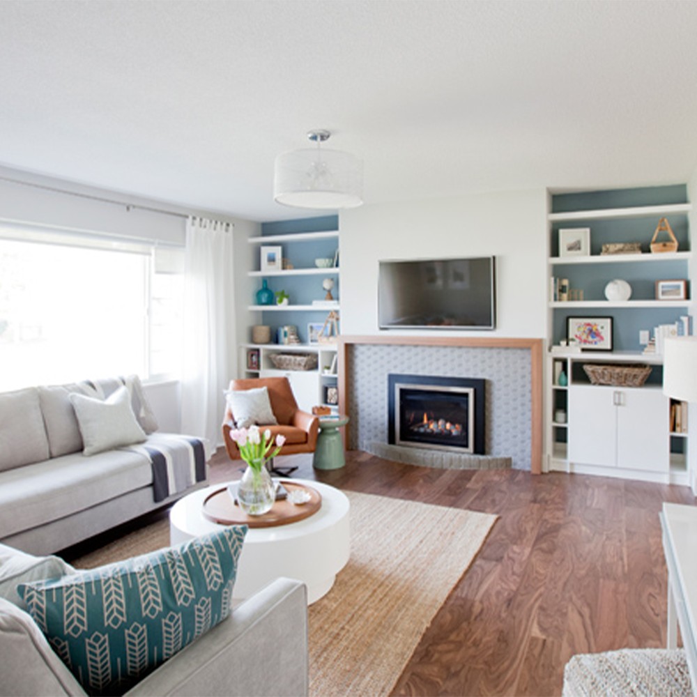 10. Serene Sanctuary: Elevating Living Room Storage with Color and Comfort