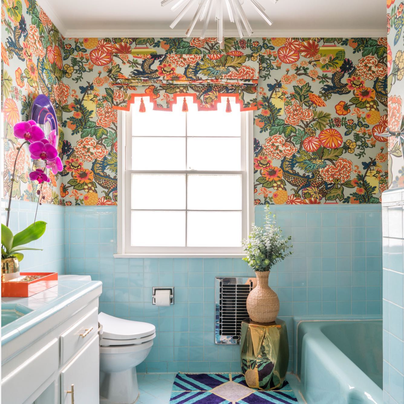 3. Vibrant Floral Oasis with a Retro Twist