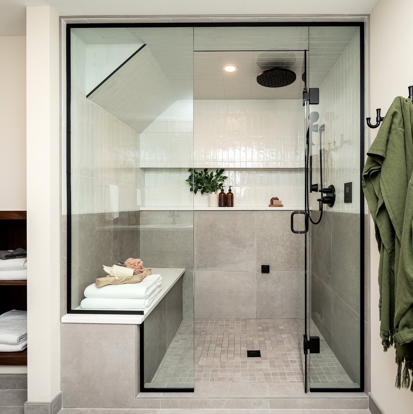 39. Chic Minimalism Meets Spa Serenity: a Modern Shower Retreat