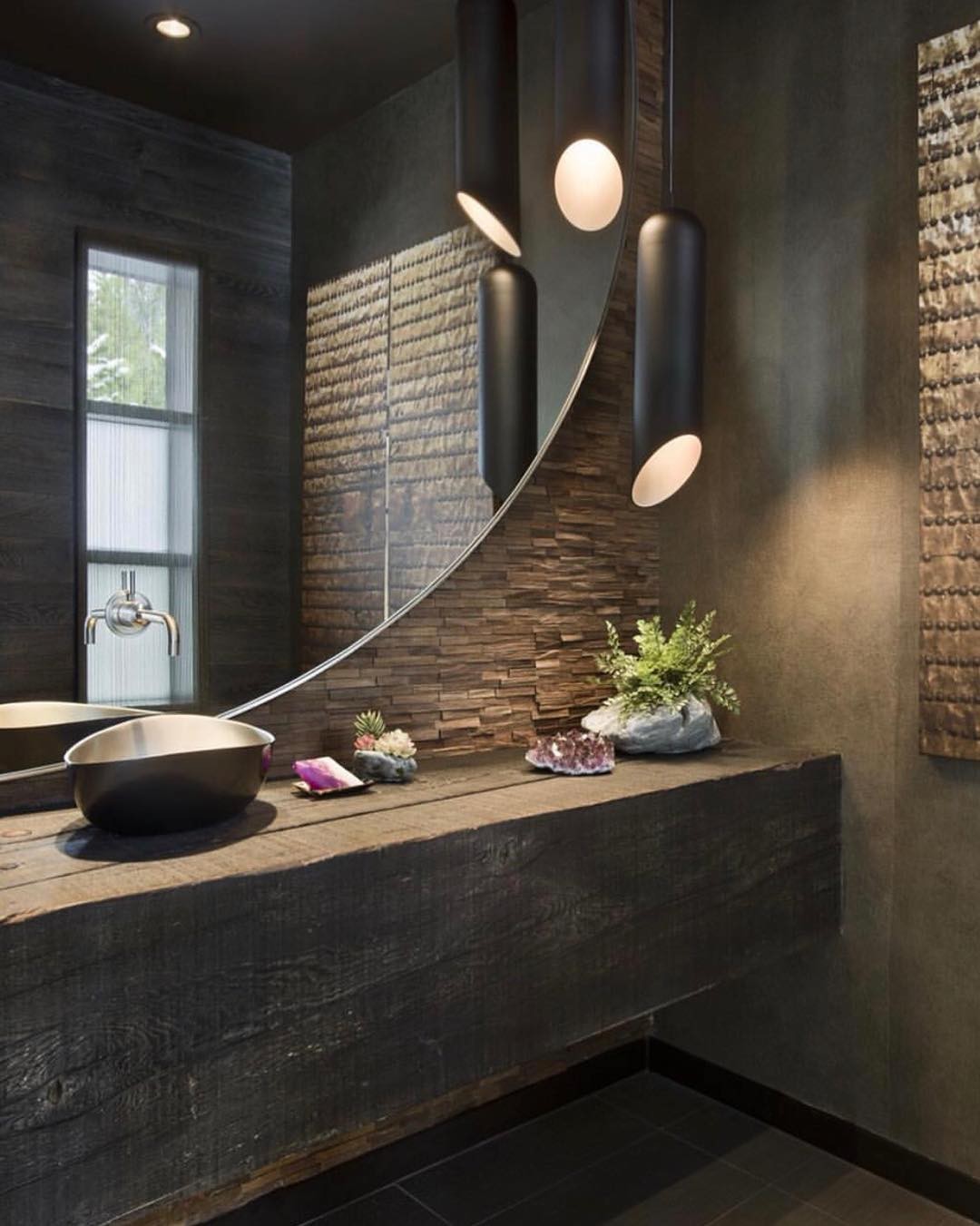 5. Sculpted Serenity: Embracing Nature In a Modern Dark Oasis