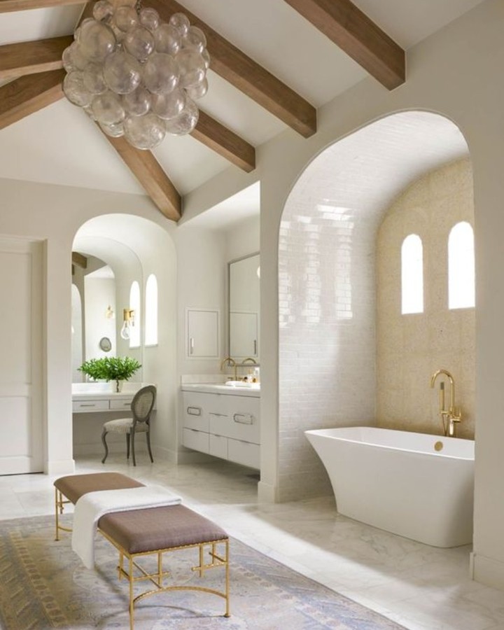 33. Arched Serenity: a Modern Twist on Rustic Elegance