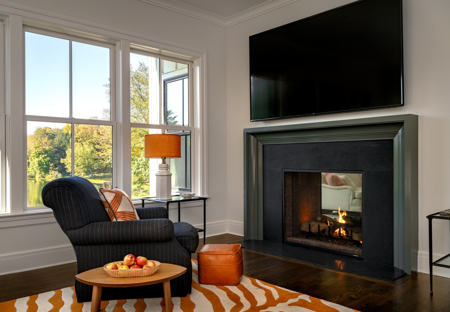 5. the Cozy Contrast: a Modern Retreat by the Fire