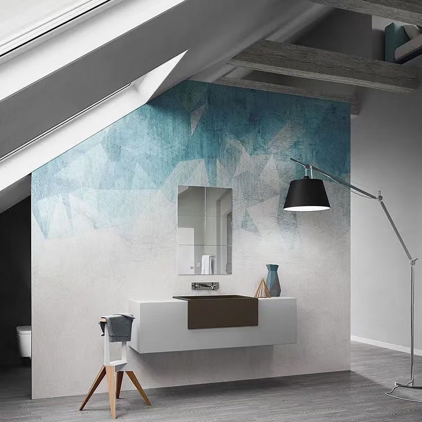 15. Aqua Geometry: Transform Your Bathroom with a Modern Mosaic