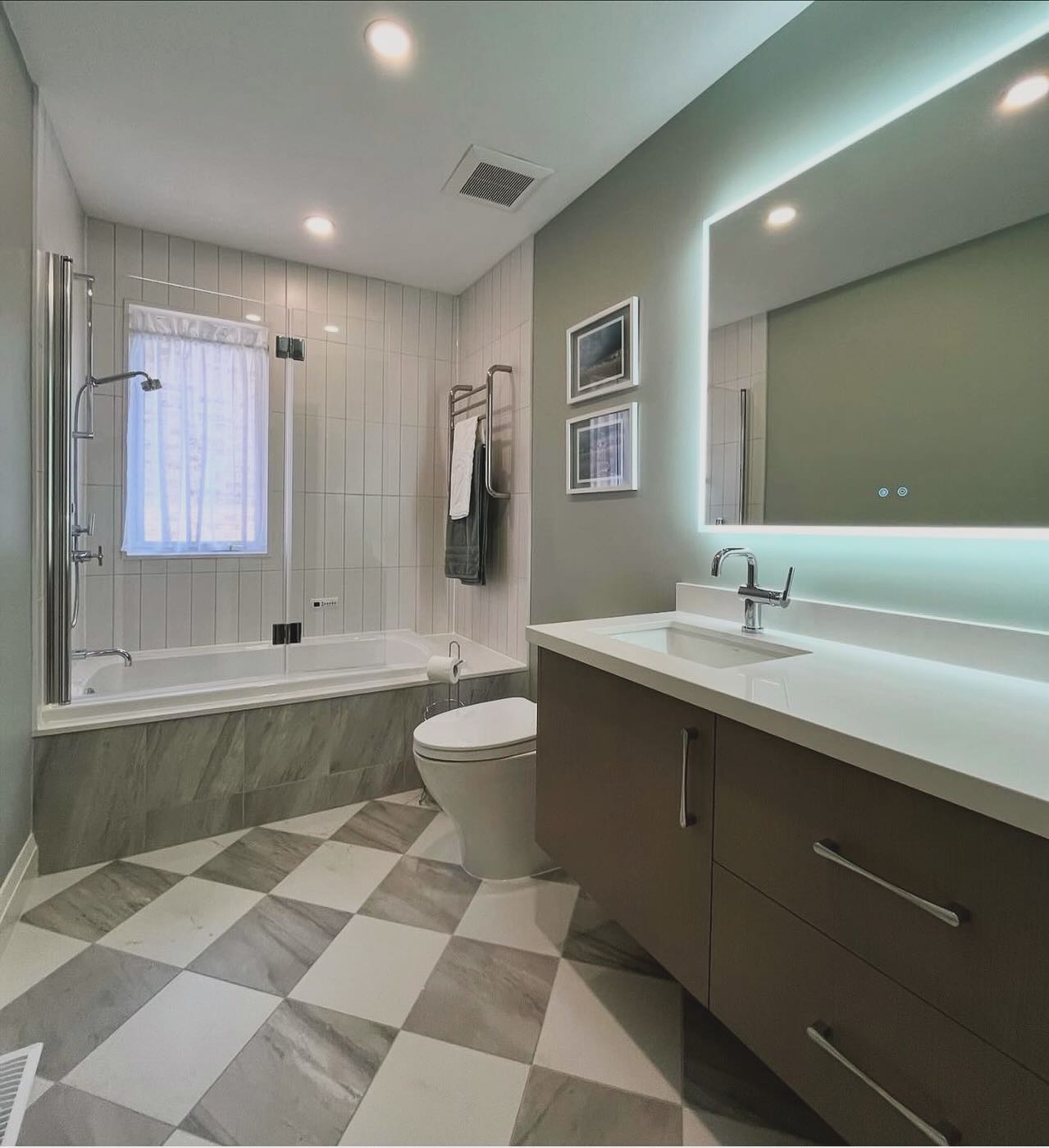 28. Modern Mosaic Elegance: the Fusion Of Sleek Grays and White Tiles