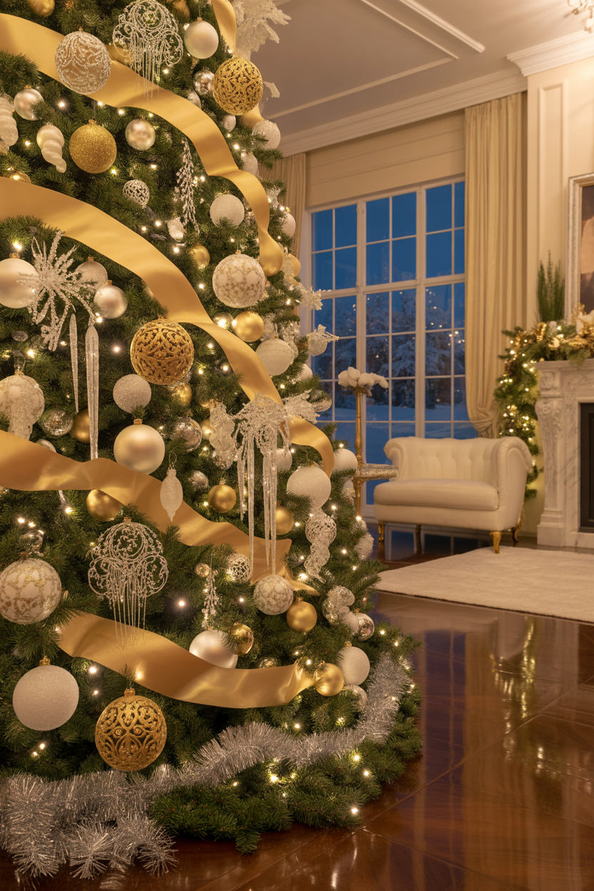 Opulent Gold and White Tree