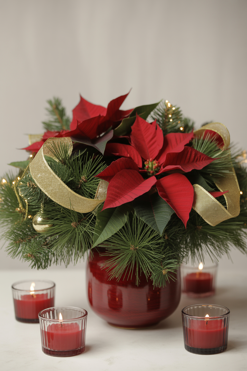 Classic Red & Green Christmas Centerpiece
