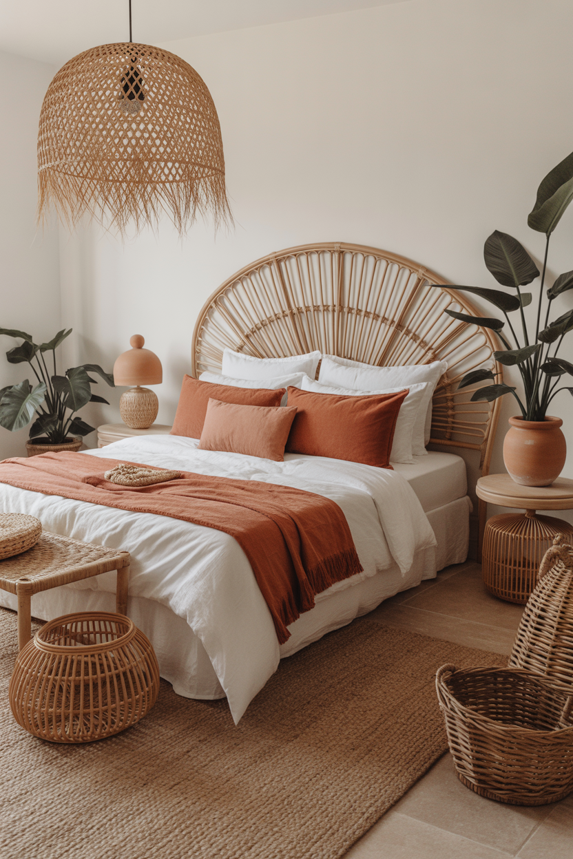 Boho Chic Rattan Bedroom