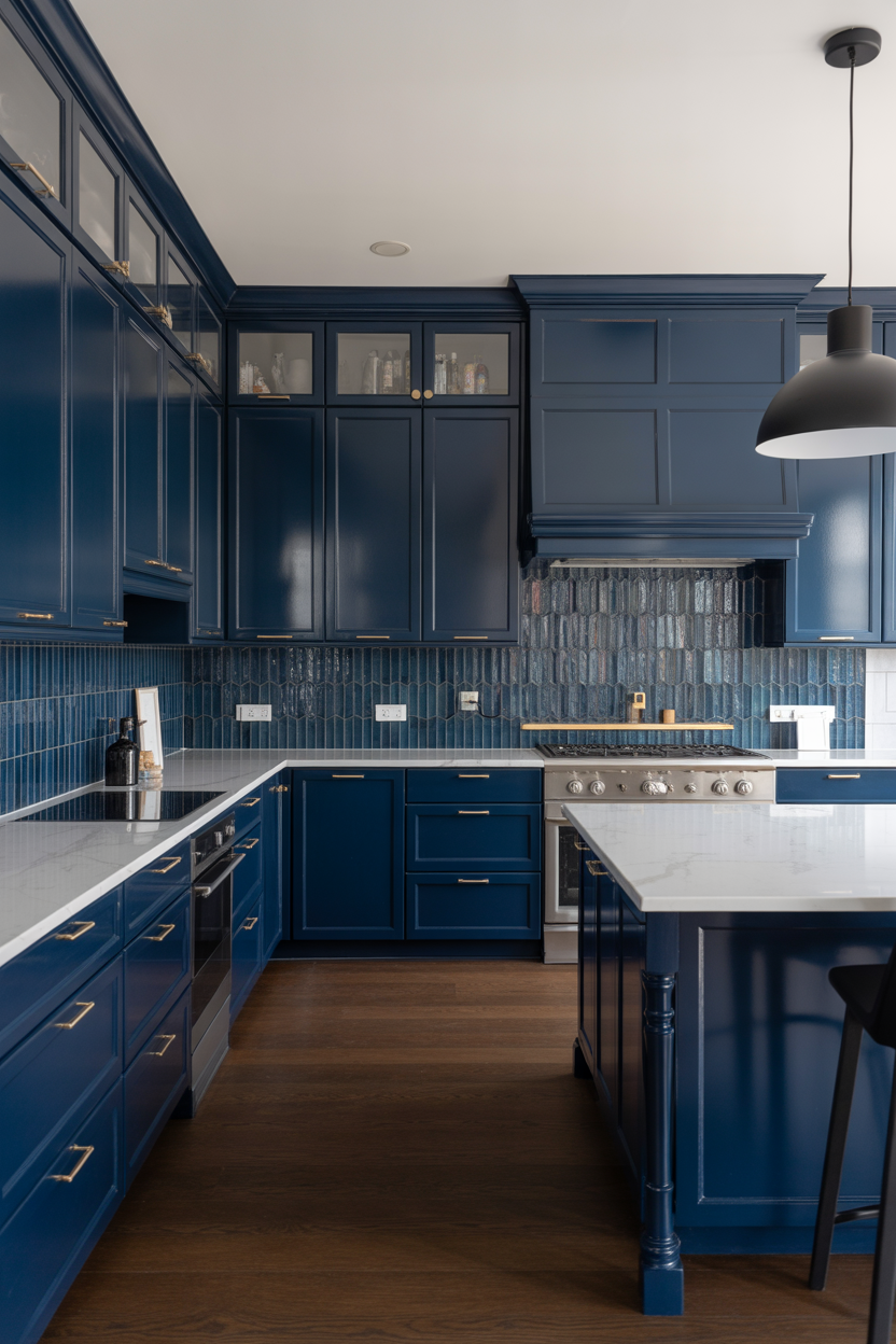 Bold Navy Blue Kitchen