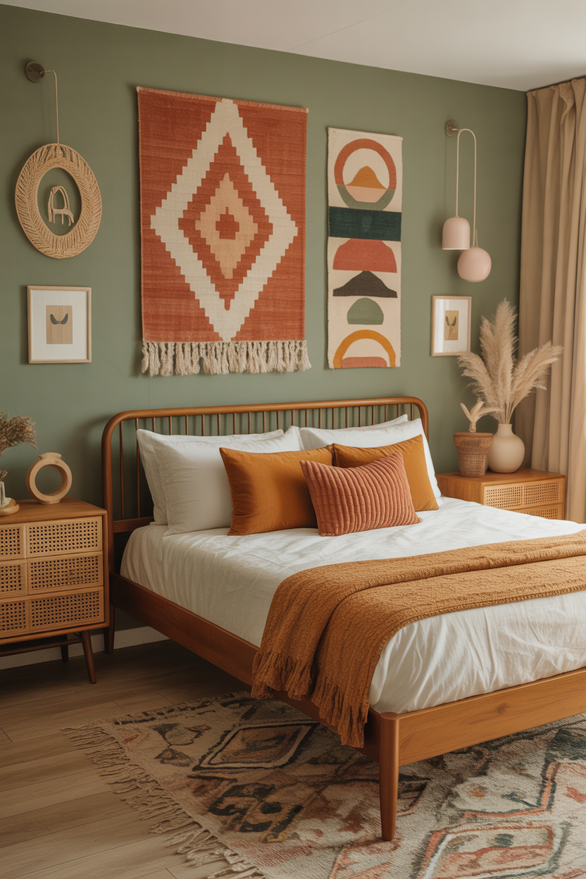 Mid-Century Boho Bedroom