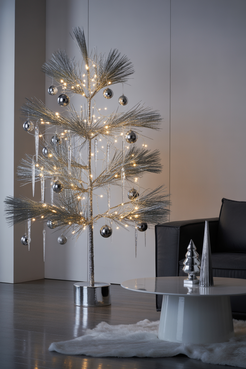 Modern Metallic Christmas Tree