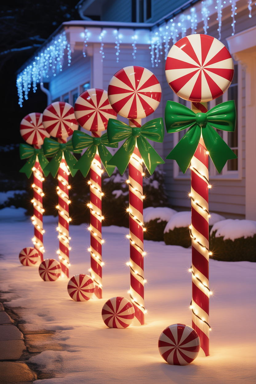 Peppermint Pole Lights