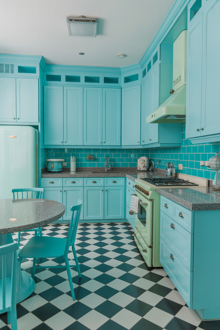 Turquoise Retro Kitchen