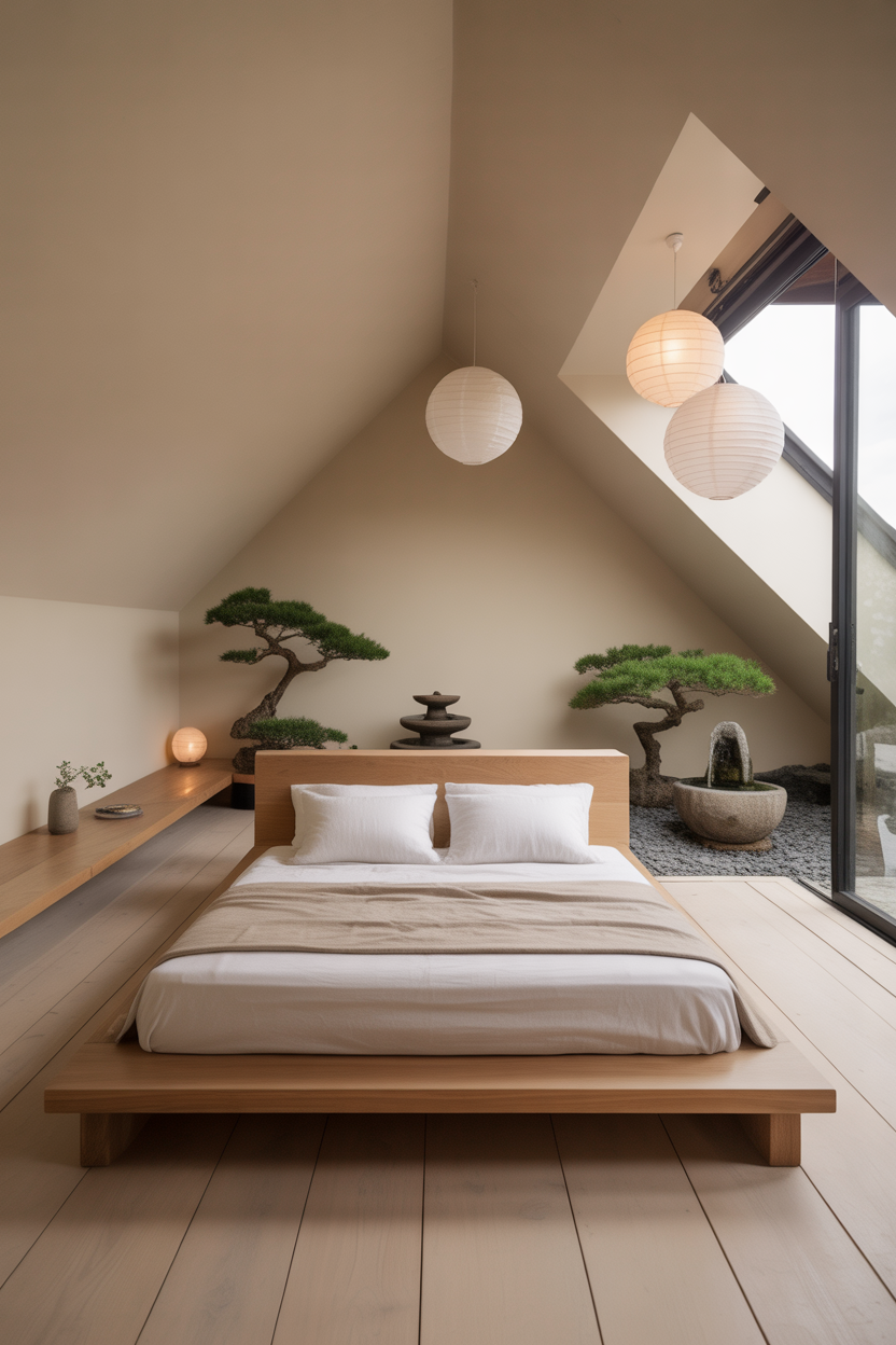 Zen-Inspired Attic Bedroom