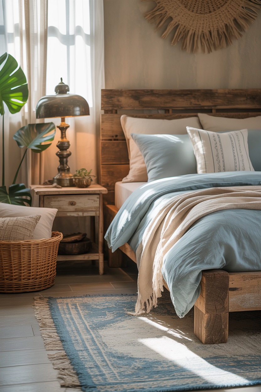 Boho Blues with Rustic Wood