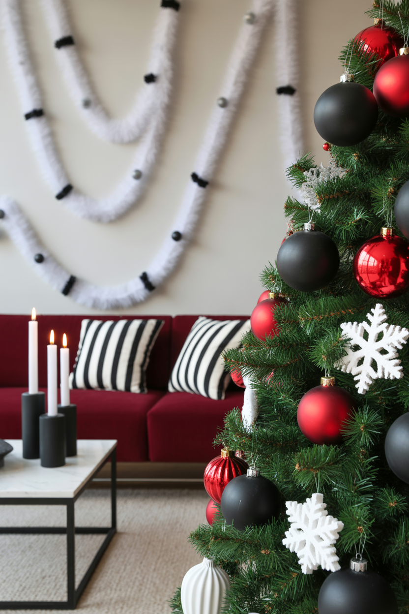 Red, White, and Black Living Room
