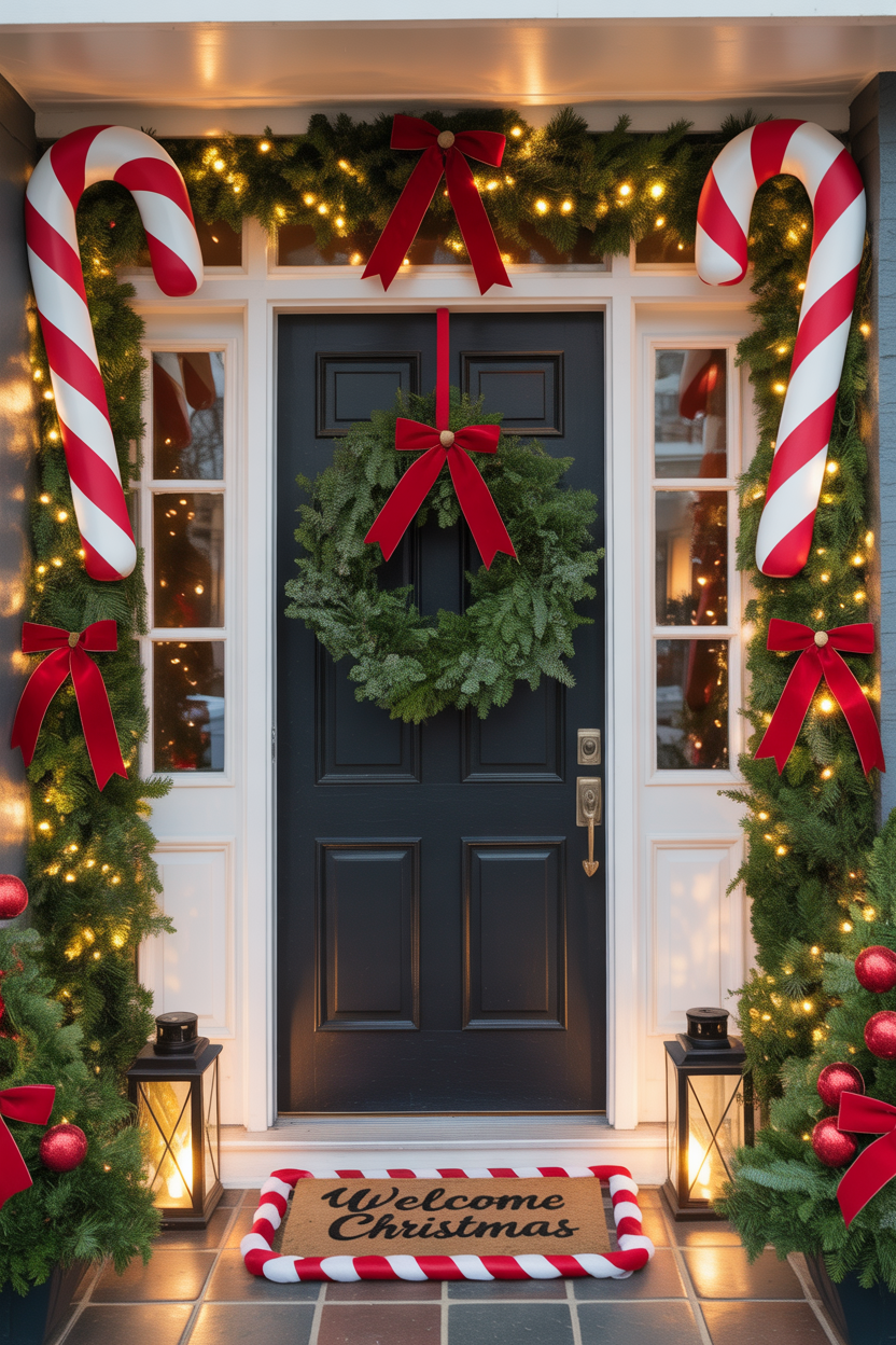 Candy Cane Lane Porch Decor