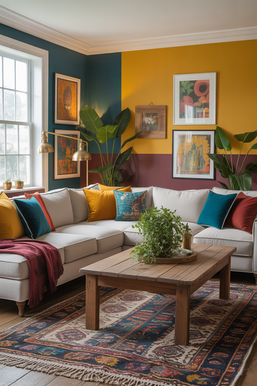 Farmhouse with Bold Color Accents
