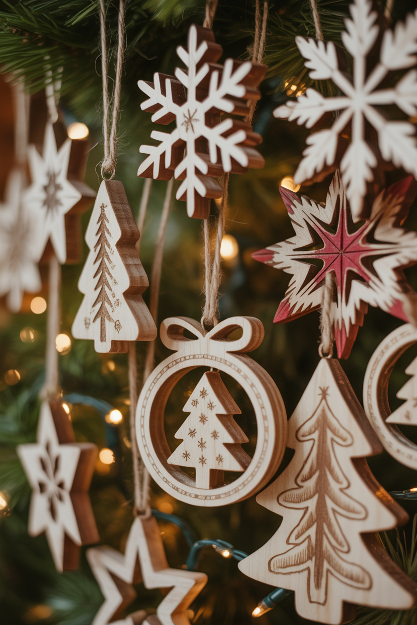 Handcrafted Wooden Christmas Ornaments