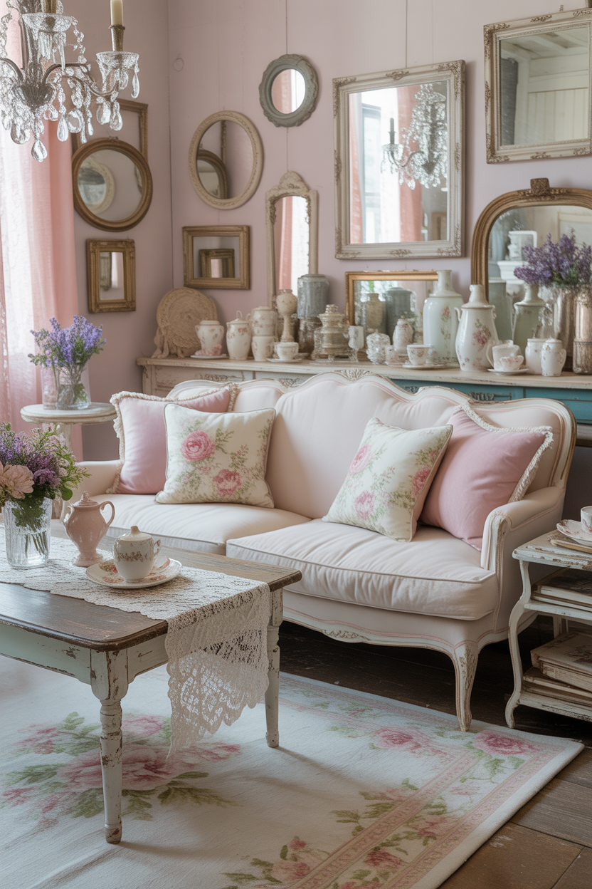 Shabby Chic Farmhouse Living Room
