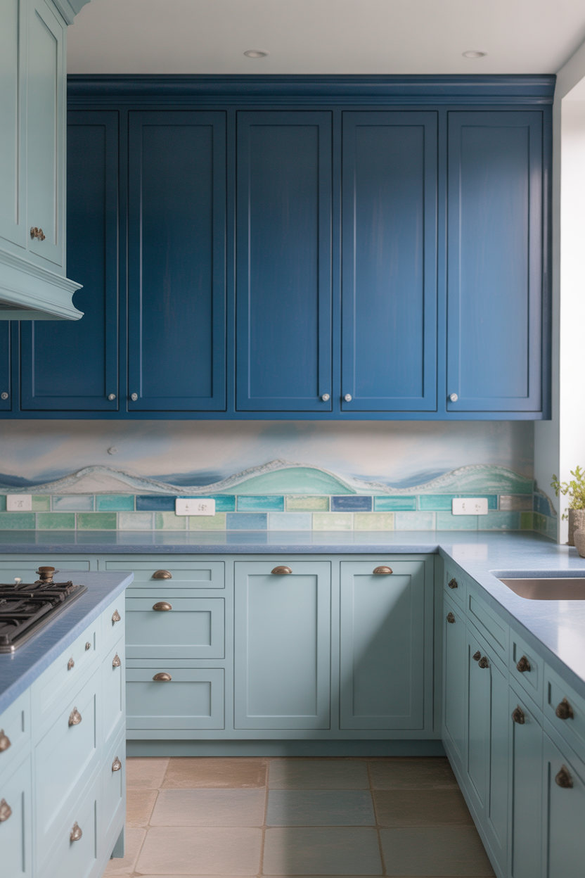 Ocean-Inspired Blue Kitchen