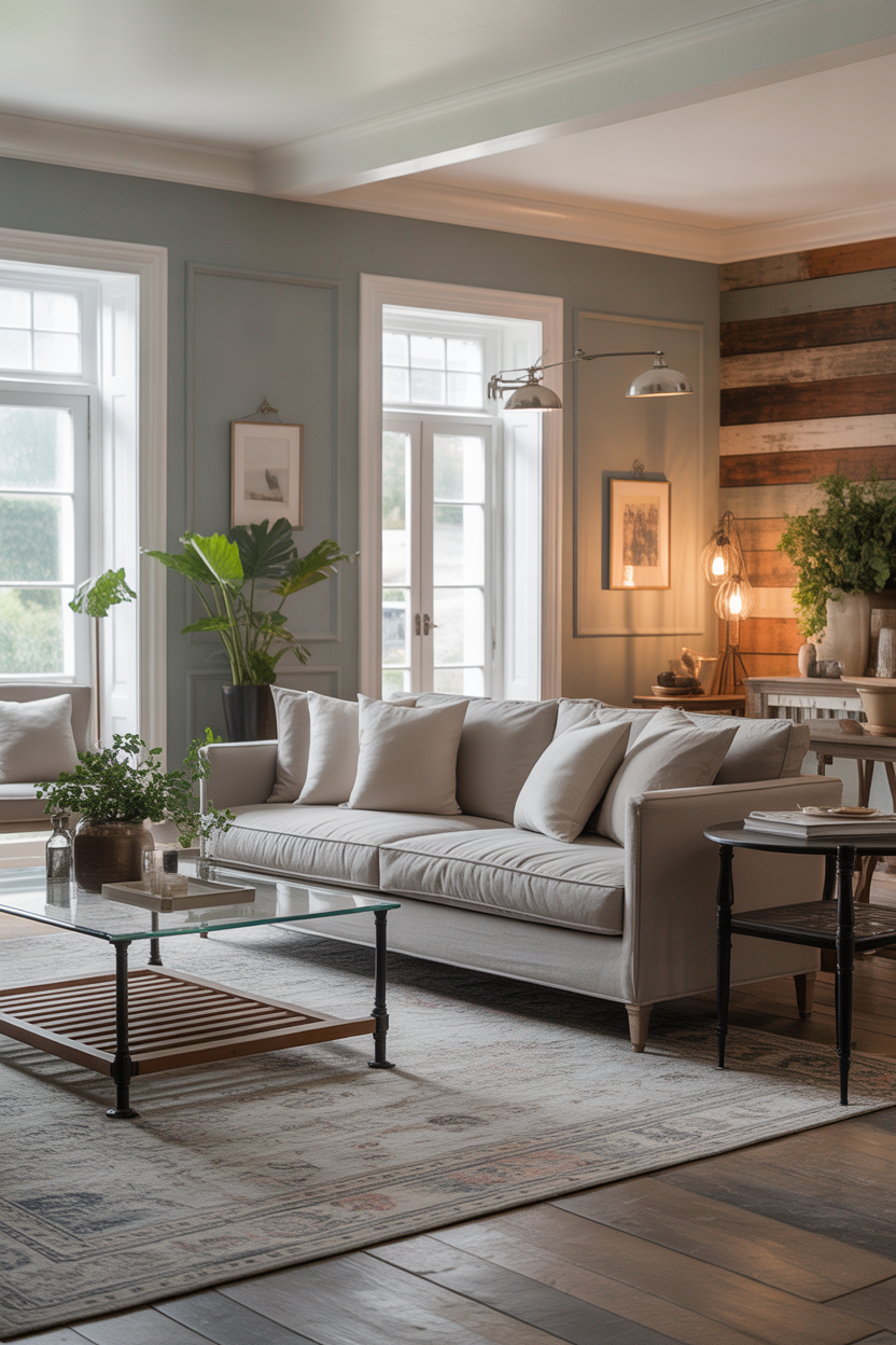 Transitional Farmhouse Living Room