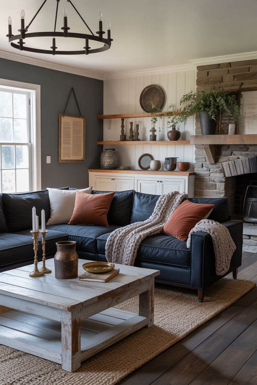 Farmhouse Chic with Dark Accents