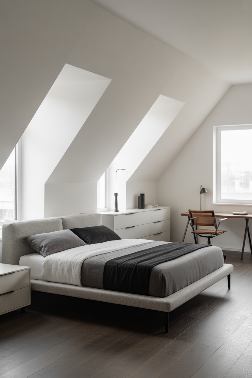 Minimalist Modern Attic Bedroom