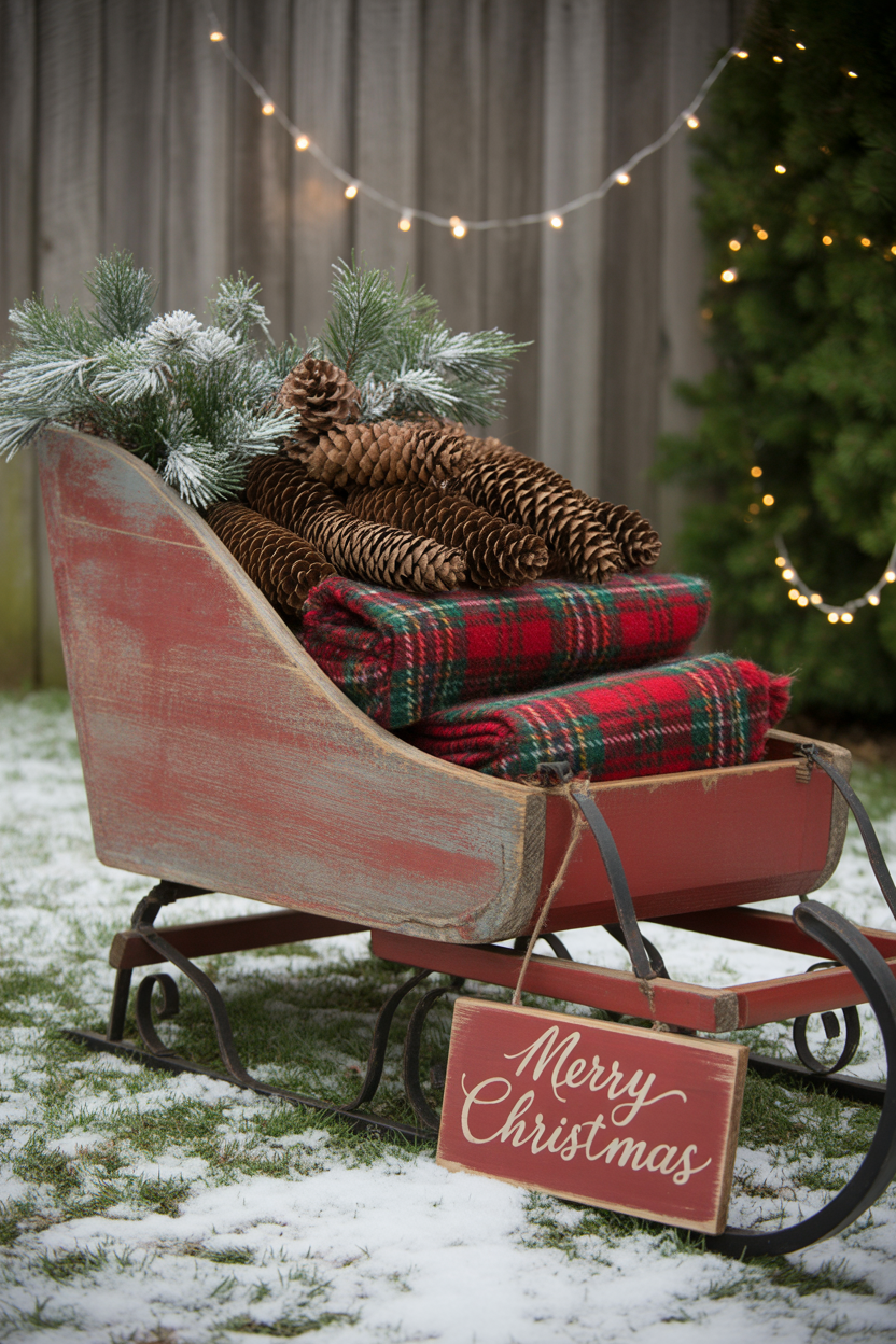 Rustic Sleigh Display