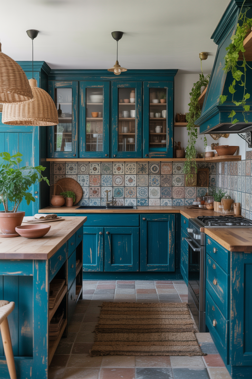 Bohemian Blue Kitchen