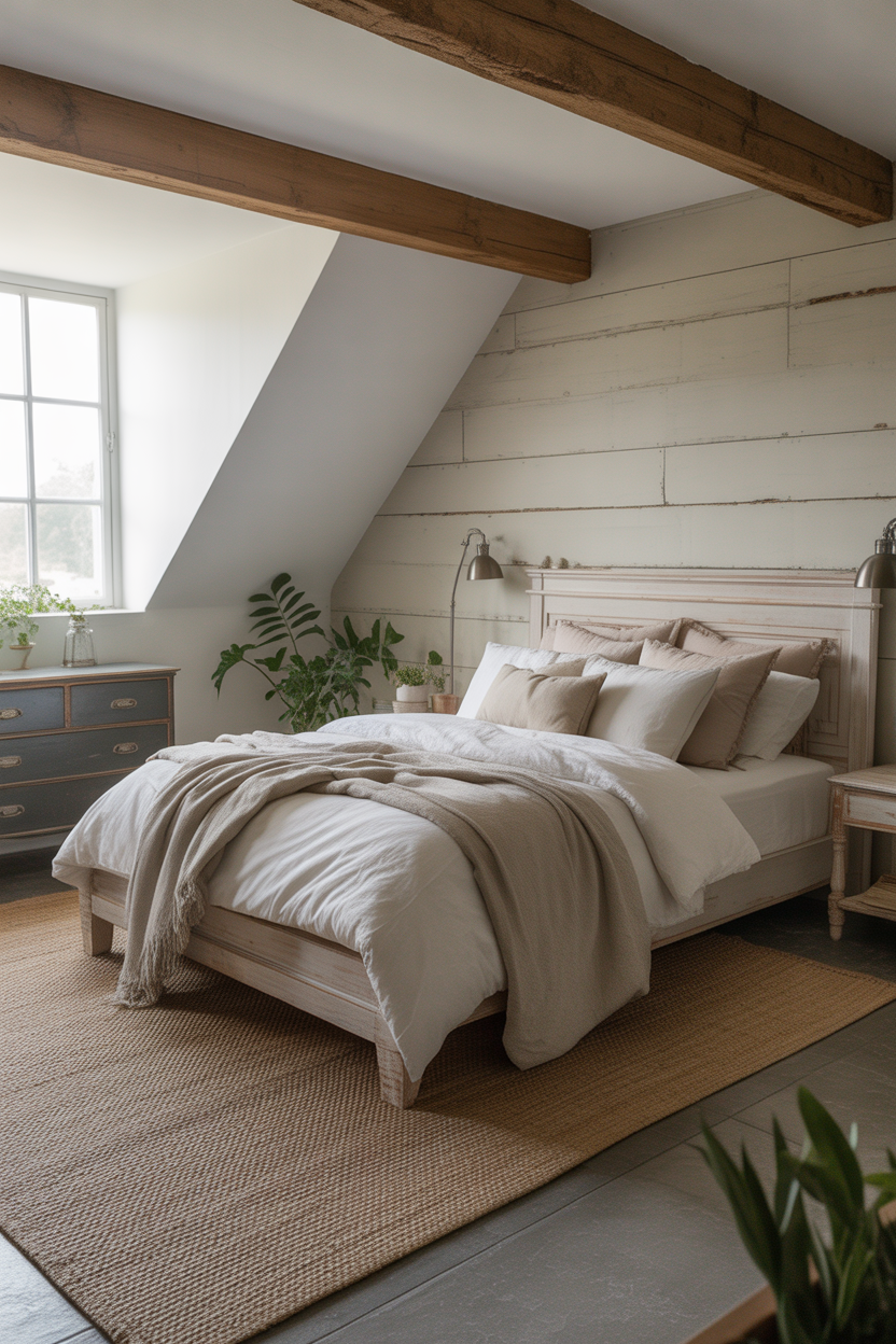 Modern Farmhouse Attic Bedroom