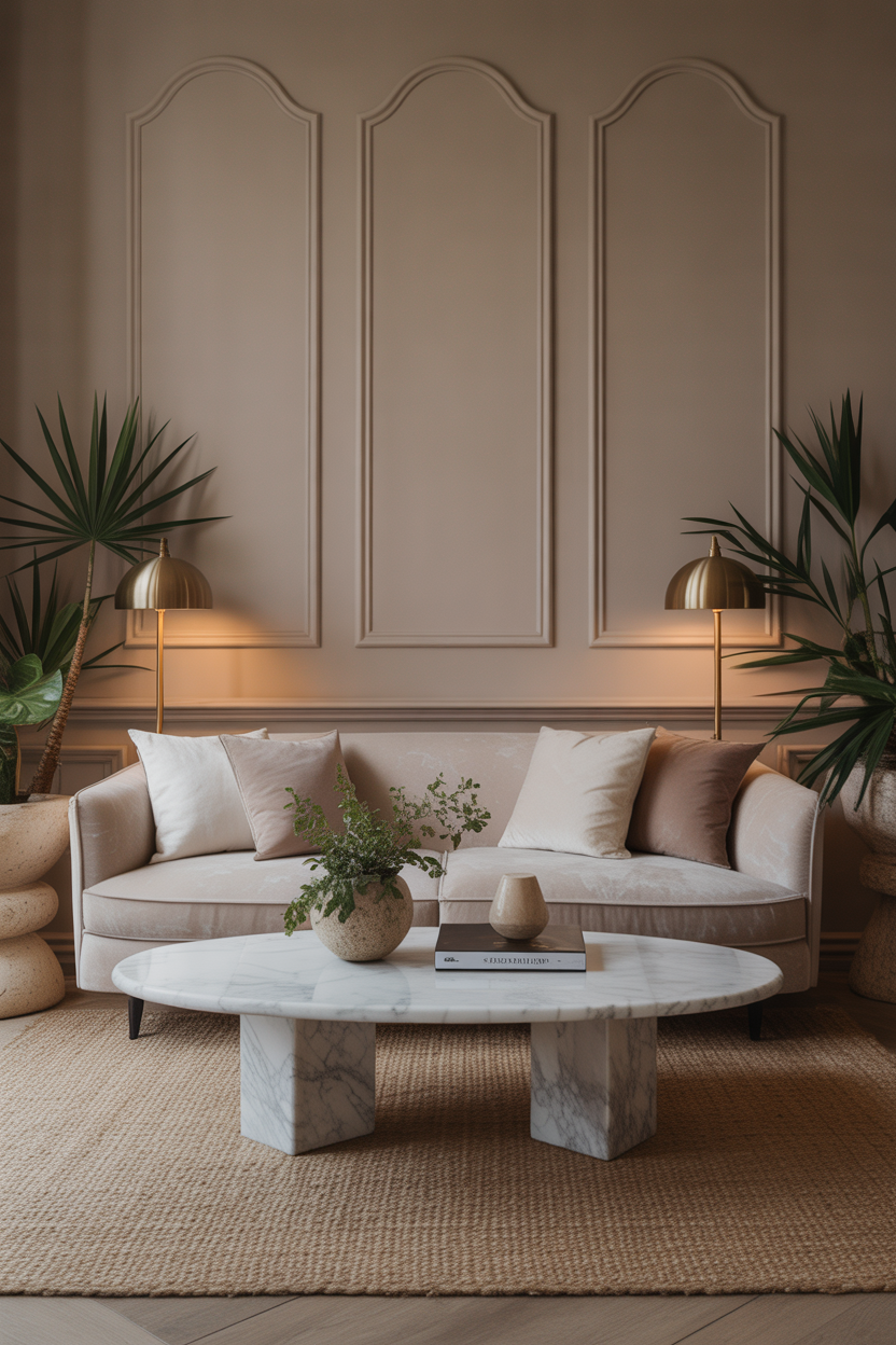 Soft Taupe and Marble Elegance