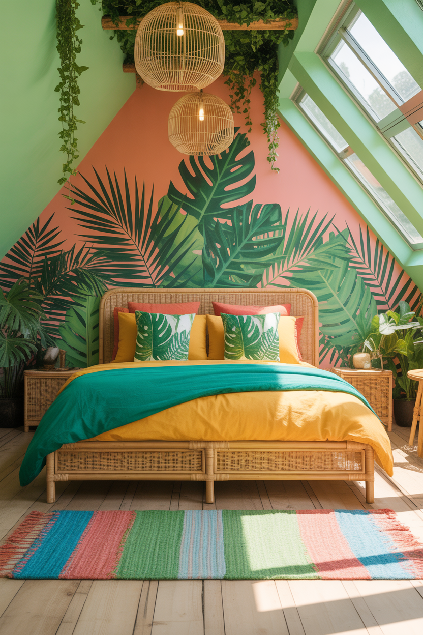 Tropical Attic Bedroom