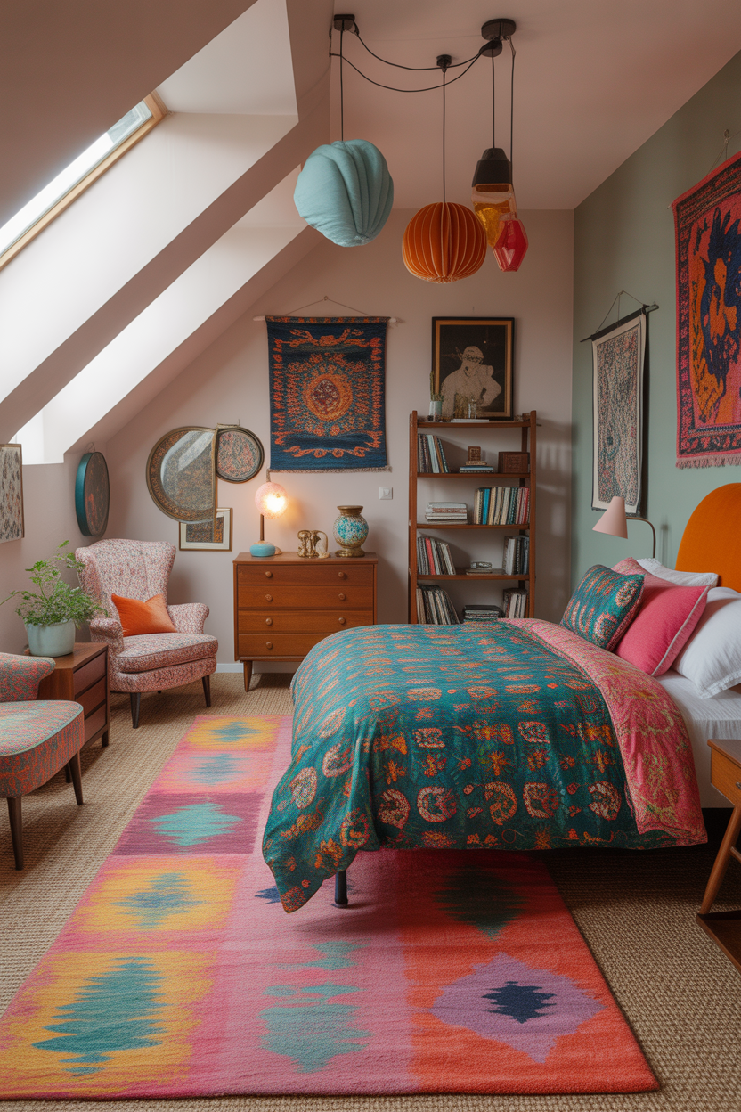Eclectic Attic Bedroom