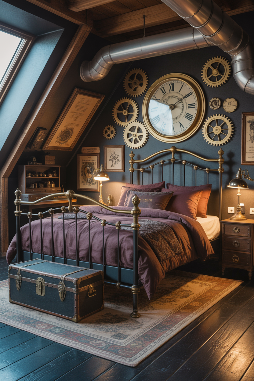 Steampunk Attic Bedroom