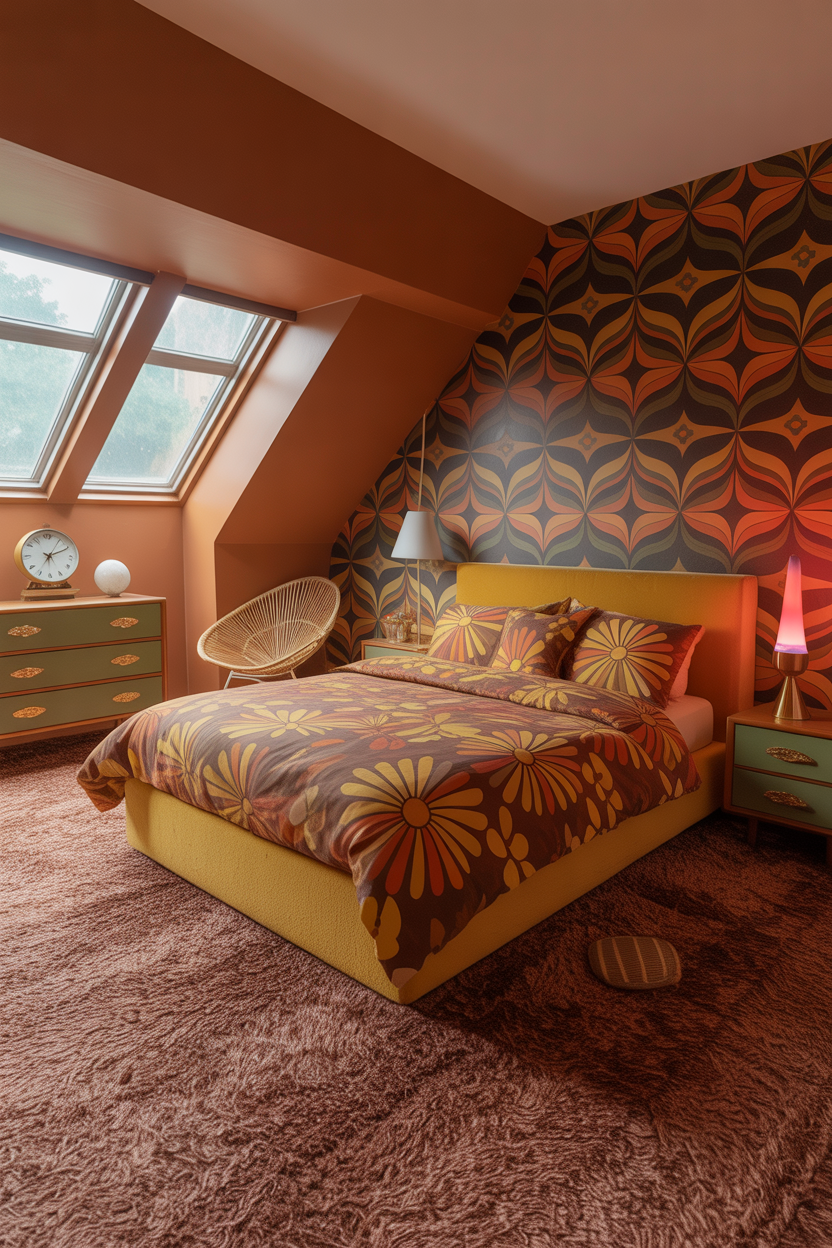 Retro 70s Attic Bedroom