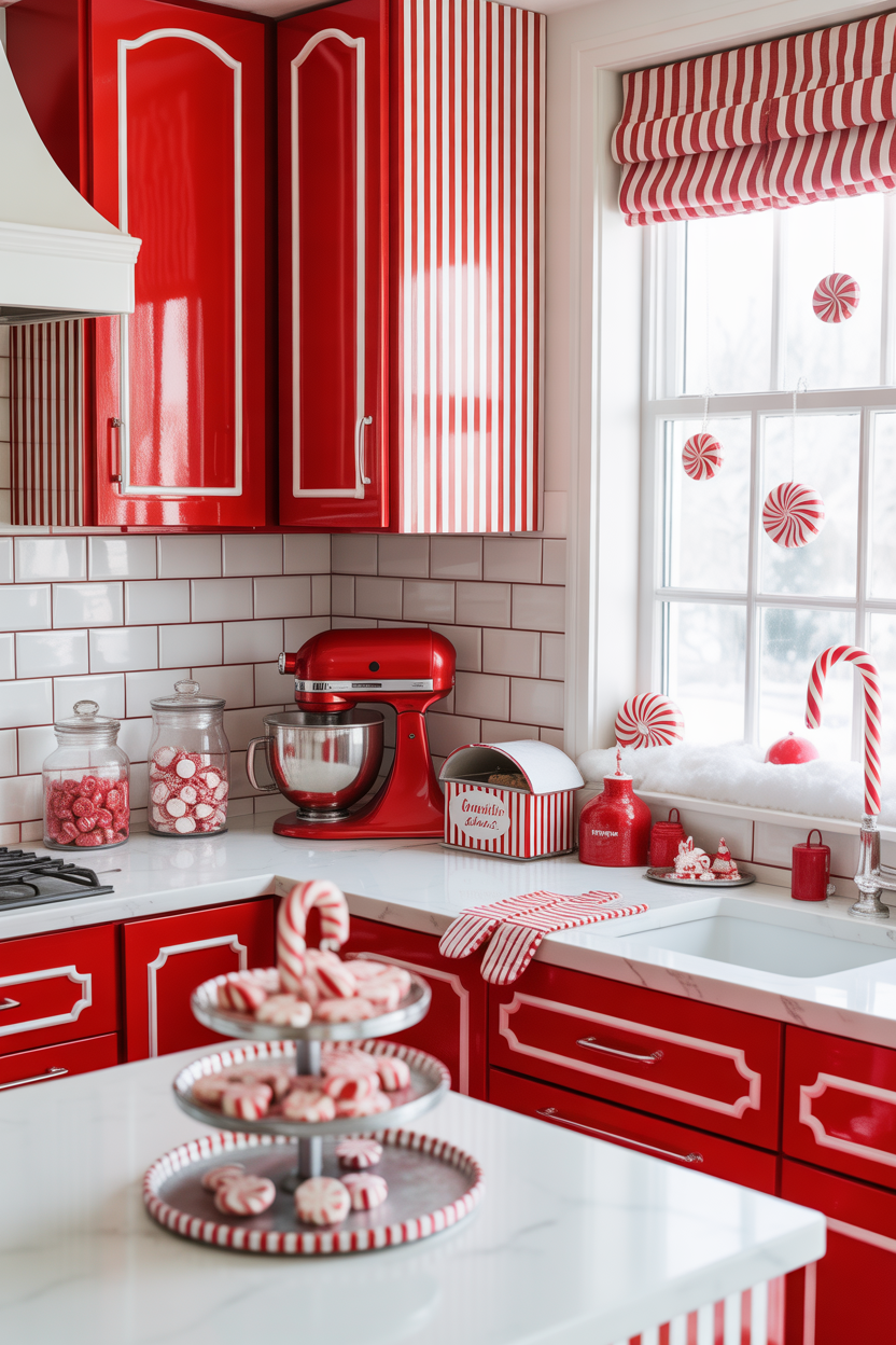 Classic Red & White Peppermint Kitchen