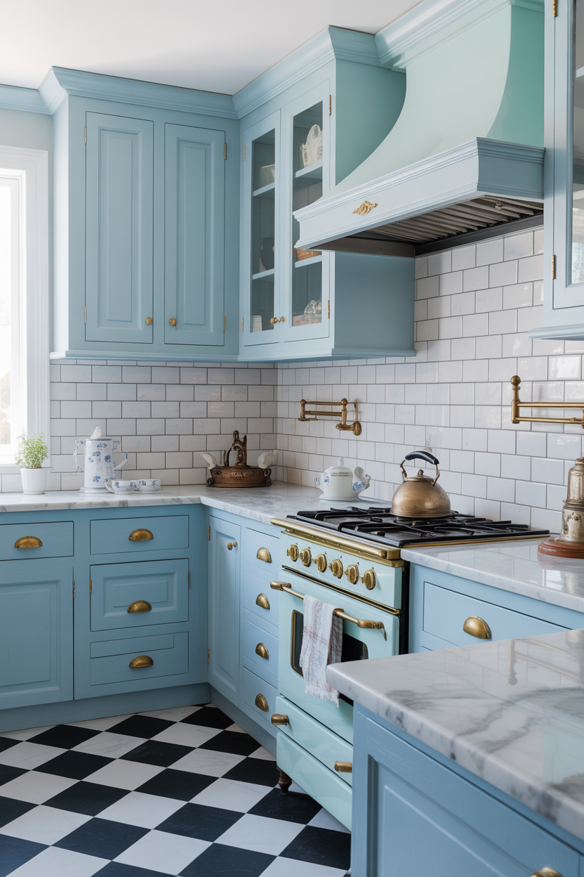 Vintage Blue and White Kitchen