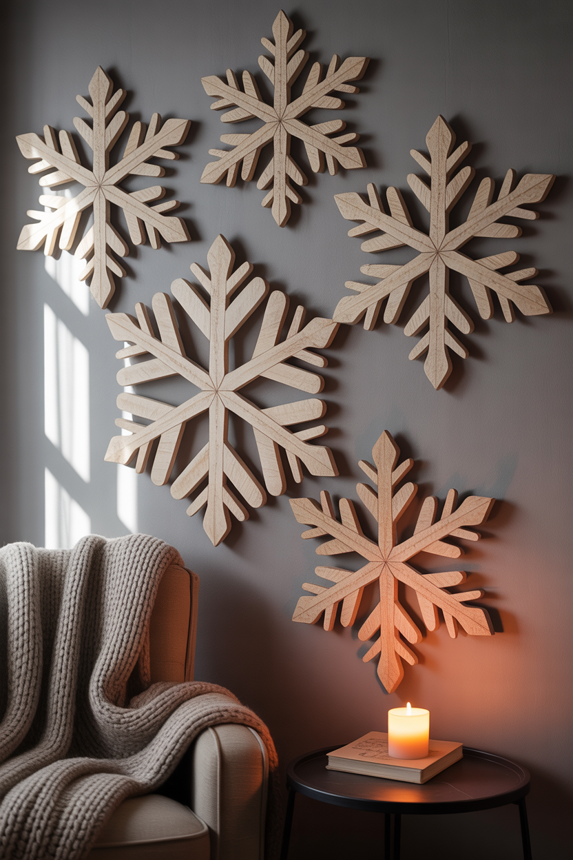 Wooden Snowflake Wall Decor