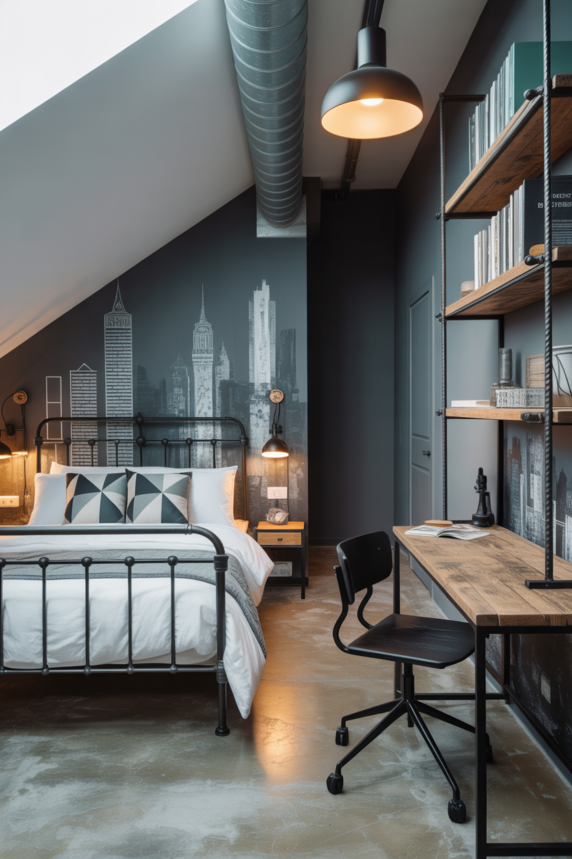 Urban Chic Attic Bedroom